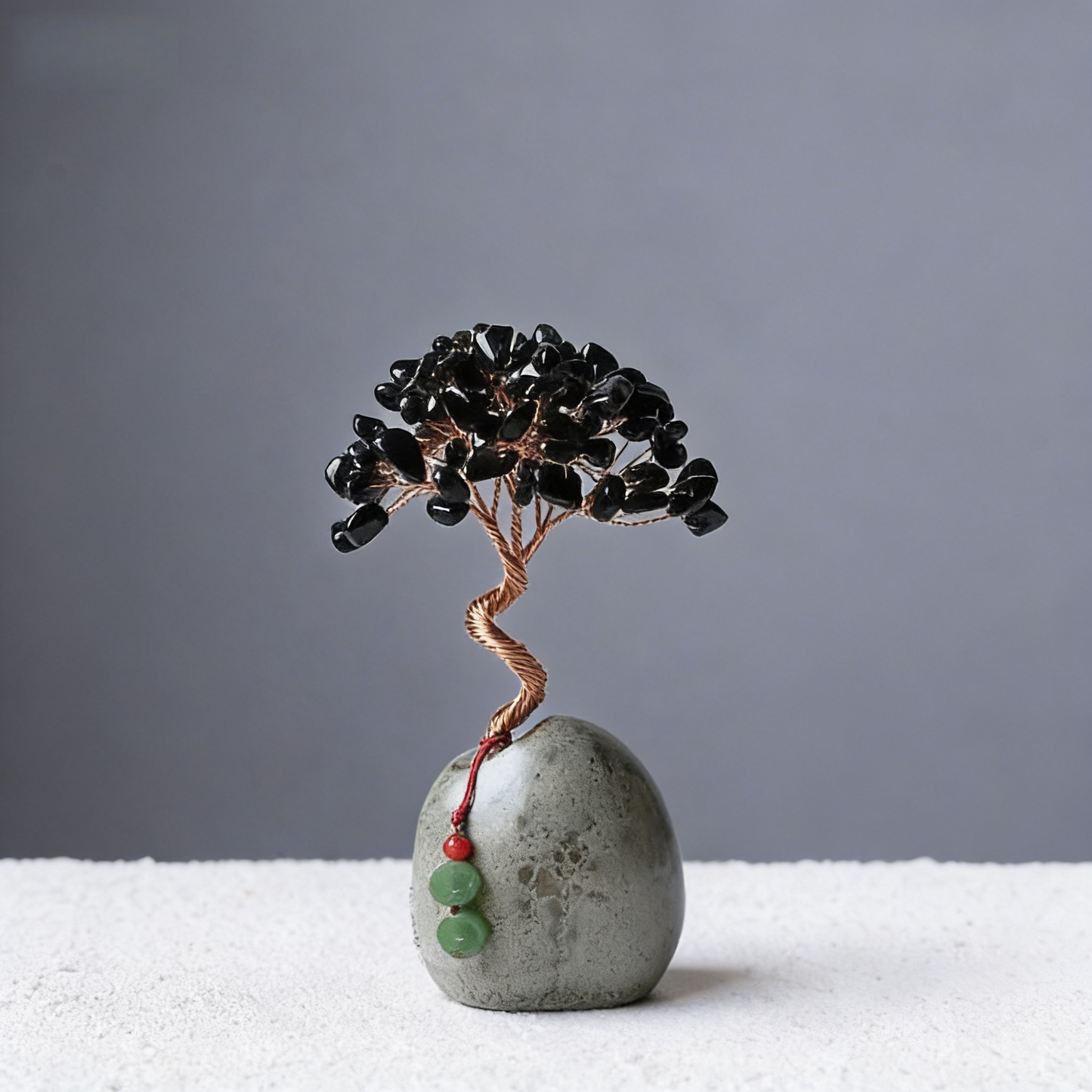 Grounded Calm — Obsidian Feng Shui Tree