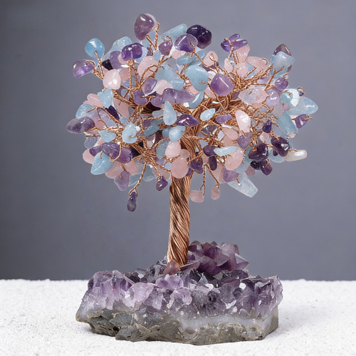 Little Peace — Amethyst, Rose & Aquamarine Feng Shui Tree