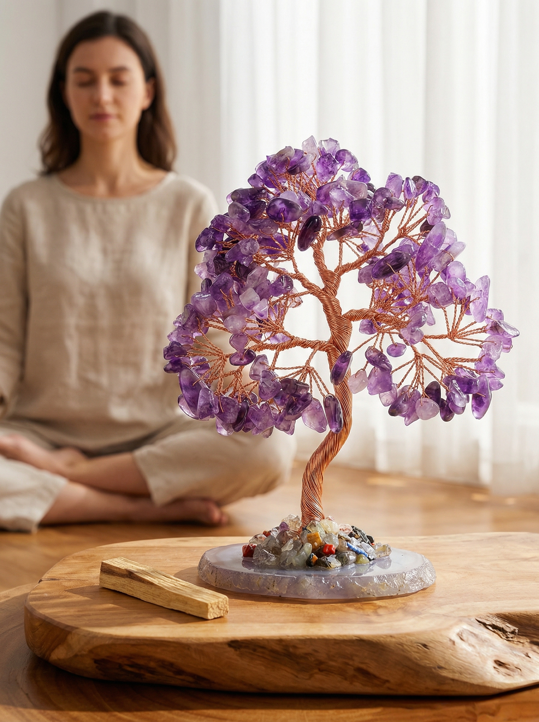 Amethyst Crystal Tree during meditation