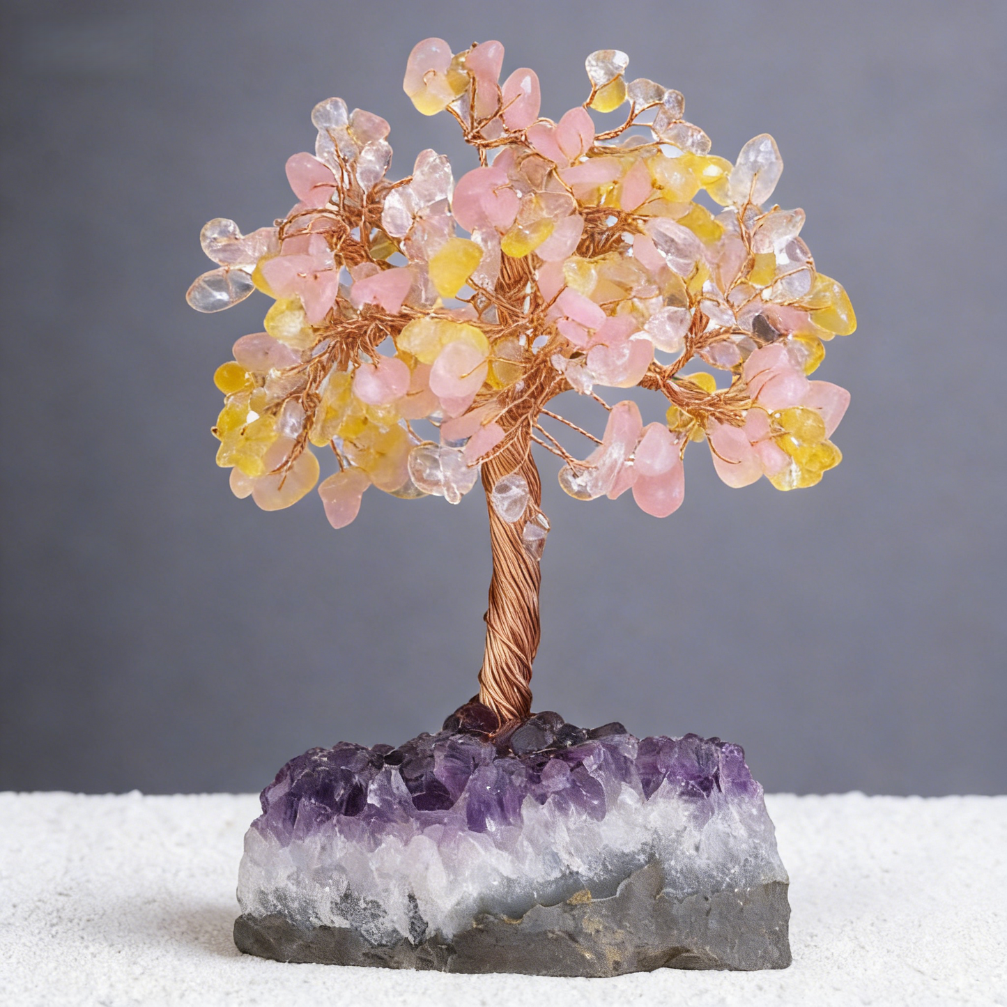 Balanced Energy — Clear, Rose & Citrine Feng Shui Tree